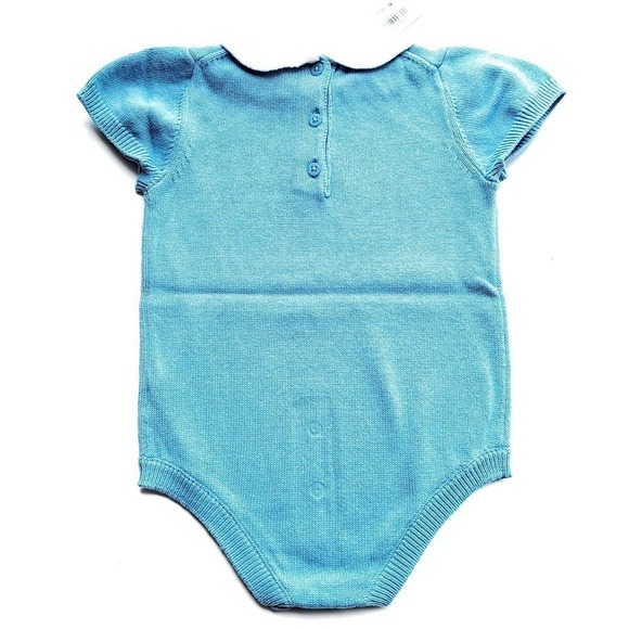 Janie & Jack 6-12 Months Knit Bunny Bodysuit Romper NWT - Picture 2 of 4
